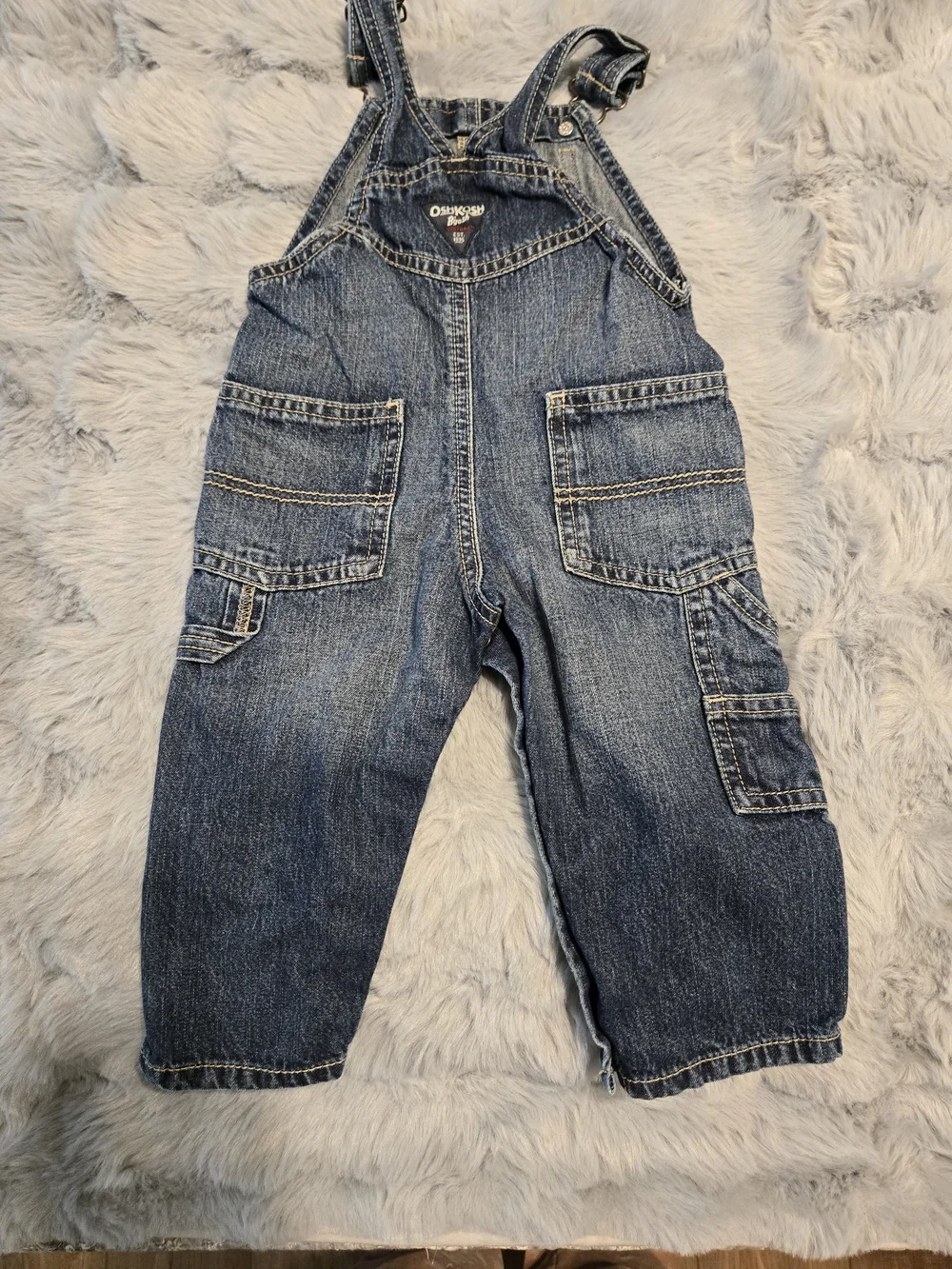 OshKosh B'gosh Medium Wash Carpenter Overalls 12M